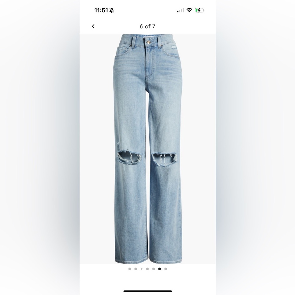 PAIGE Sasha High Waist Wide Leg Jeans - Maeve destructed